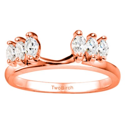 0.33 Ct. Six Stone Marquise Ring Wrap Enhancer in Rose Gold
