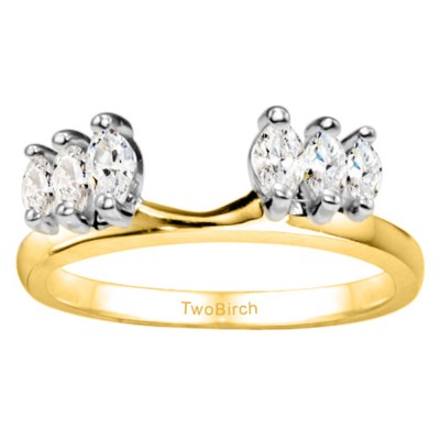 0.33 Ct. Six Stone Marquise Ring Wrap Enhancer in Two Tone Gold