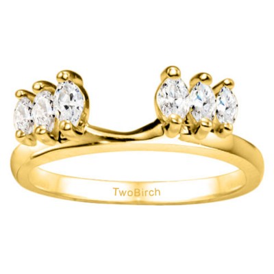 0.33 Ct. Six Stone Marquise Ring Wrap Enhancer in Yellow Gold