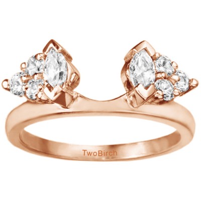 0.36 Ct. Cluster Marquise and Round Ring Wrap Enhancer in Rose Gold