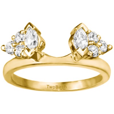 1 Ct. Cluster Marquise and Round Ring Wrap Enhancer in Yellow Gold