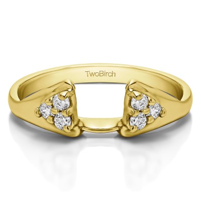 0.15 Ct. Six Stone Prong Set Cluster Ring Wrap Enhancer in Yellow Gold