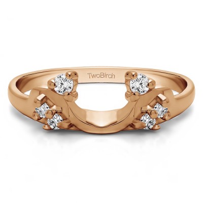 0.15 Ct. Bypass Shared Prong Six Stone Ring Wrap in Rose Gold