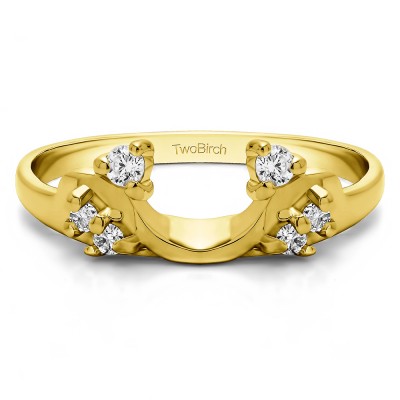 0.15 Ct. Bypass Shared Prong Six Stone Ring Wrap in Yellow Gold