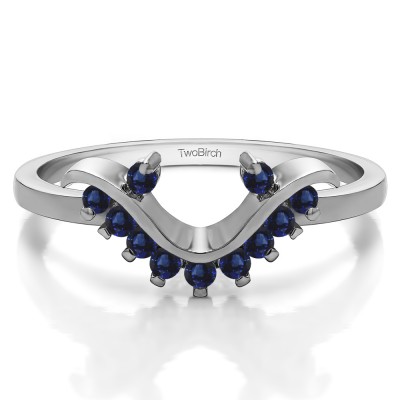 0.2 Ct. Sapphire Round Chevron Swirl Prong Set Ring Wrap