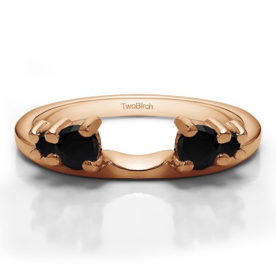 0.4 Ct. Black Graduated Four Stone Ring Wrap in Rose Gold
