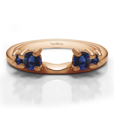 0.4 Ct. Sapphire Graduated Four Stone Ring Wrap in Rose Gold
