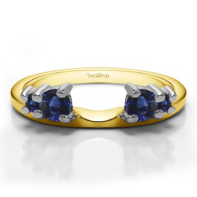 0.4 Ct. Sapphire Graduated Four Stone Ring Wrap in Two Tone Gold