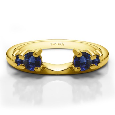 0.4 Ct. Sapphire Graduated Four Stone Ring Wrap in Yellow Gold
