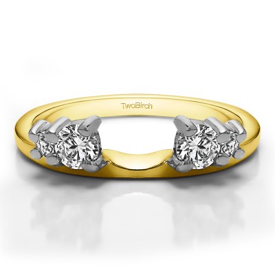 0.4 Ct. Graduated Four Stone Ring Wrap in Two Tone Gold