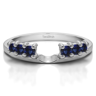 0.25 Ct. Sapphire Double Shared Prong Graduated Six Stone Ring Wrap