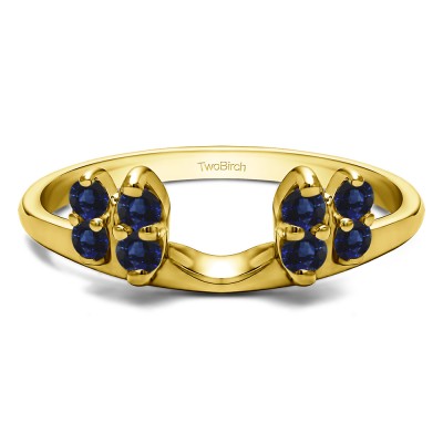 0.16 Ct. Sapphire Marquise Shaped Round Ring Wrap Enhancer in Yellow Gold