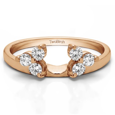 0.24 Ct. Three Stone Cluster Ring Wrap Enhancer  in Rose Gold