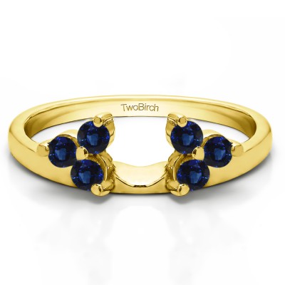 0.12 Ct. Sapphire Three Stone Cluster Ring Wrap Enhancer  in Yellow Gold