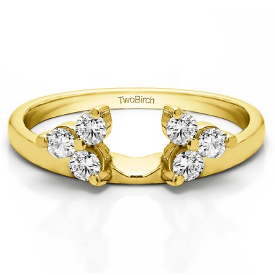 0.33 Ct. Three Stone Cluster Ring Wrap Enhancer  in Yellow Gold