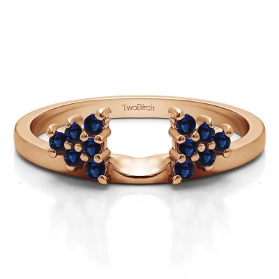 0.23 Ct. Sapphire Triangular Cluster Ring Wrap Enhancer in Rose Gold