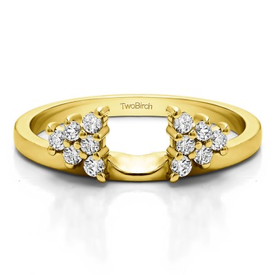 0.23 Ct. Triangular Cluster Ring Wrap Enhancer in Yellow Gold