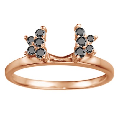 0.19 Ct. Black Prong Set Star Solitaire Ring Wrap in Rose Gold