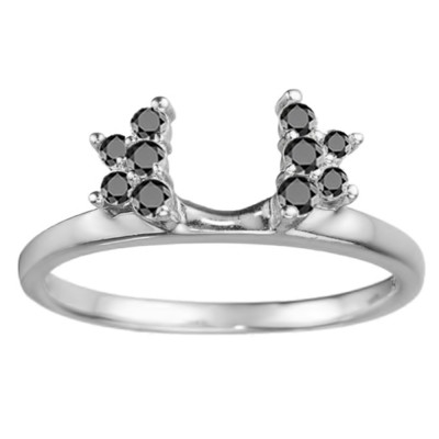 0.19 Ct. Black Prong Set Star Solitaire Ring Wrap