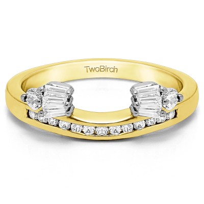 0.71 Ct. Bow Designed Contour Channel Anniversary ring wrap in Two Tone Gold