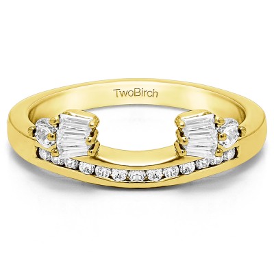 0.71 Ct. Bow Designed Contour Channel Anniversary ring wrap in Yellow Gold