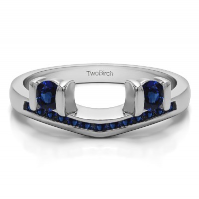 0.42 Ct. Sapphire Two Stone Anniversary Ring Wrap