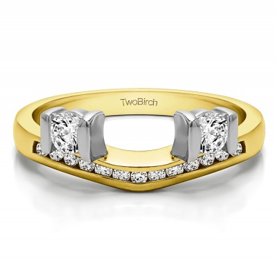 0.42 Ct. Two Stone Anniversary Ring Wrap in Two Tone Gold