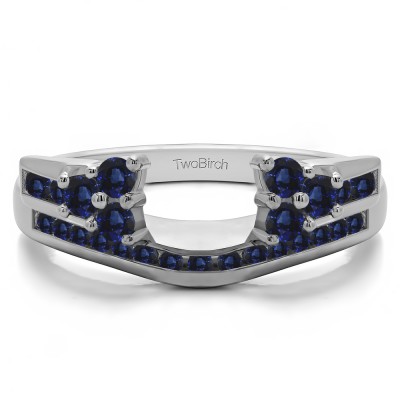 0.5 Ct. Sapphire Round Cluster Anniversary ring wrap