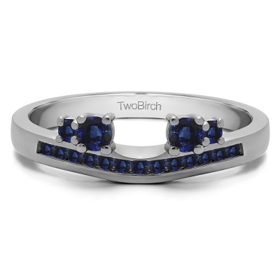 0.34 Ct. Sapphire Four Stone Solitaire Anniversary Ring Wrap Enhancer