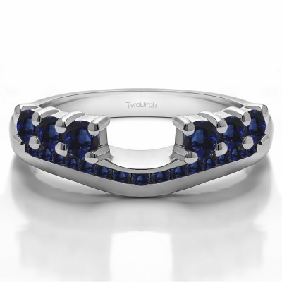 0.49 Ct. Sapphire Six Stone Anniversary Ring Wrap with Channel Set Band