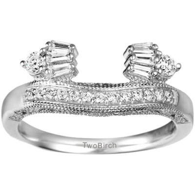 0.39 Ct. Contour Vintage Ring Wrap Enhancer with Filigree and Millgraining