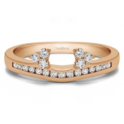 0.51 Ct. Round Cluster Contour Channel Set Anniversary Ring Wrap in Rose Gold