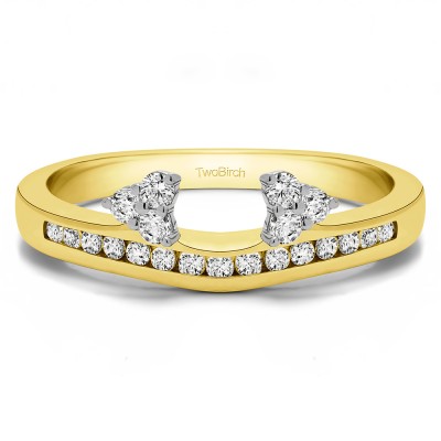 0.51 Ct. Round Cluster Contour Channel Set Anniversary Ring Wrap in Two Tone Gold