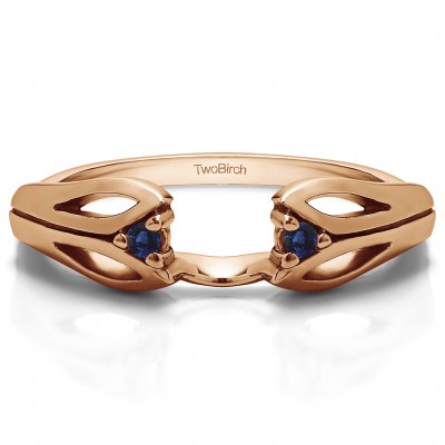 0.04 Ct. Sapphire Leaf Cut Out Ring Wrap  in Rose Gold