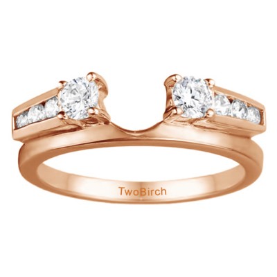 0.31 Ct. Round Channel and Prong Set Solitaire Ring Wrap  in Rose Gold