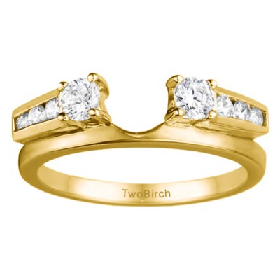 0.4 Ct. Round Channel and Prong Set Solitaire Ring Wrap  in Yellow Gold