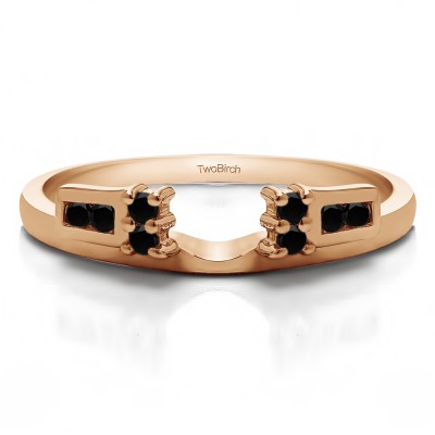 0.12 Ct. Black Prong and Channel Ring Wrap Enhancer in Rose Gold