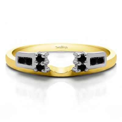 0.12 Ct. Black Prong and Channel Ring Wrap Enhancer in Two Tone Gold