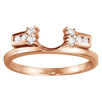 0.16 Ct. Prong and Channel Ring Wrap Enhancer in Rose Gold