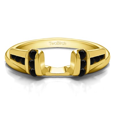 0.24 Ct. Black Channel Set Ring Wrap Enhancer Jacket in Yellow Gold