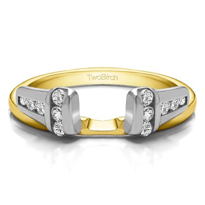 0.24 Ct. Channel Set Ring Wrap Enhancer Jacket in Two Tone Gold