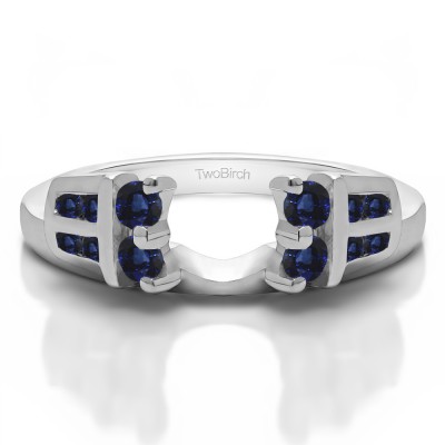 0.32 Ct. Sapphire Double Row Channel and Prong Set Ring Wrap Enhancer