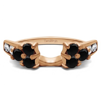 0.76 Ct. Black and White Cluster ring wrap in Rose Gold