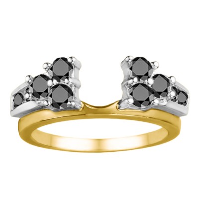 0.26 Ct. Black Cluster ring wrap in Two Tone Gold