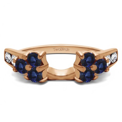 0.26 Ct. Sapphire and Diamond Cluster ring wrap in Rose Gold