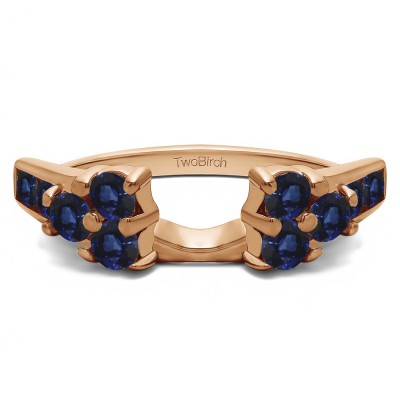0.26 Ct. Sapphire Cluster ring wrap in Rose Gold