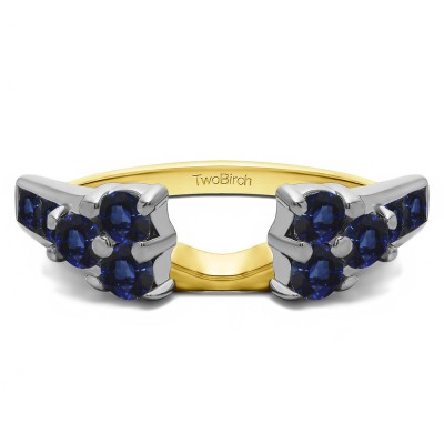 0.26 Ct. Sapphire Cluster ring wrap in Two Tone Gold