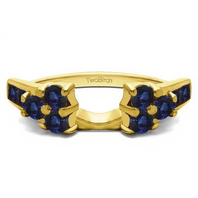 0.26 Ct. Sapphire Cluster ring wrap in Yellow Gold