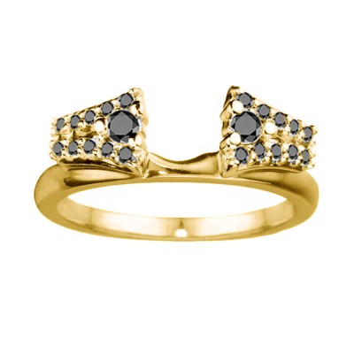 0.3 Ct. Black Double Row ring wrap in Yellow Gold