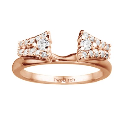 0.3 Ct. Double Row ring wrap in Rose Gold